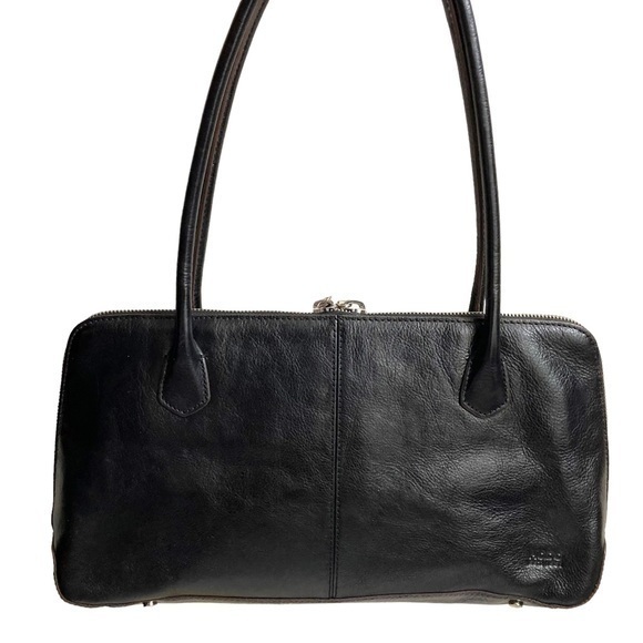 Hobo black leather top handle bag